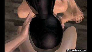 Vroče 3D babe dobili dvojno ekipo v kopalnici