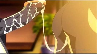 Fristre futanari relyèf tèt li nan depans lan nan li anplwaye