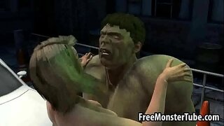 Foxy 3D गोरा babe gets fucked hard by The Hulk3-उच्च 1