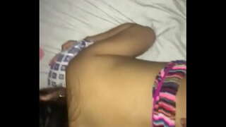 Colorful stocking wife can&amp;rsquo;t let go of her buttplug